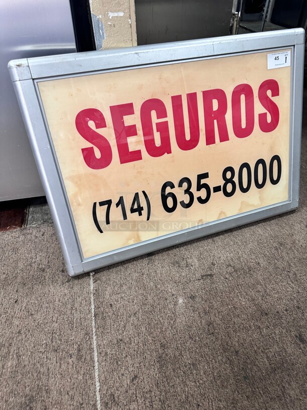 Illuminated Advertising Signage With Inside Light - Image 1 of 6