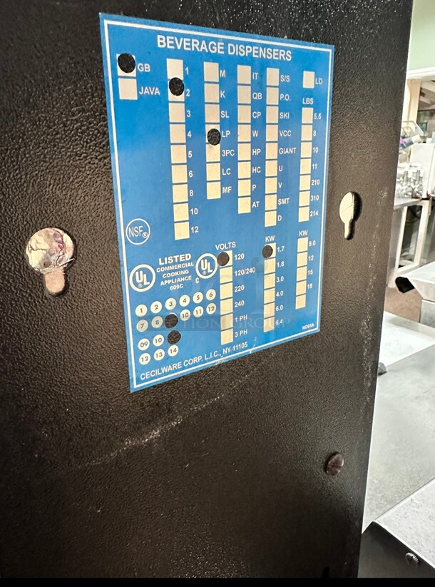 Certified Working Cecilware Pro GB2  Hot Chocolate Dispenser w/ (2) 14 lb Hoppers, 120v NSF  - Image 9 of 9