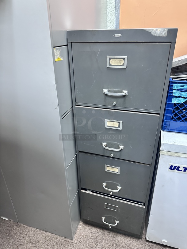 Cole Steel Vertical File Cabinet - Letter, 4 Drawer, Gray - Image 1 of 5