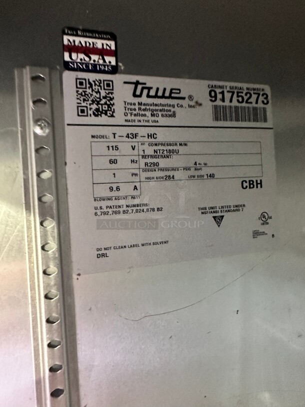 Late Model True T-43F-HC 47 inch Two Section Reach In Freezer, (2) Solid Doors, 115v Working - Image 6 of 10