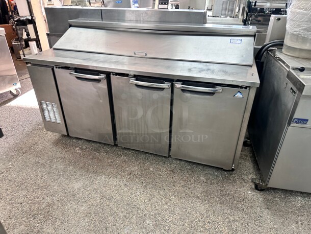 Excellent Condition Everest EPR3 72" Three Section  Sandwich Prep Table 115 Volt Tested and Working - Image 2 of 10