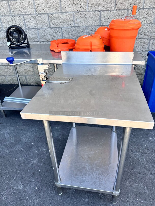 Nice 24 Inch Stainless Steel Table With Can Opener  - Image 7 of 7