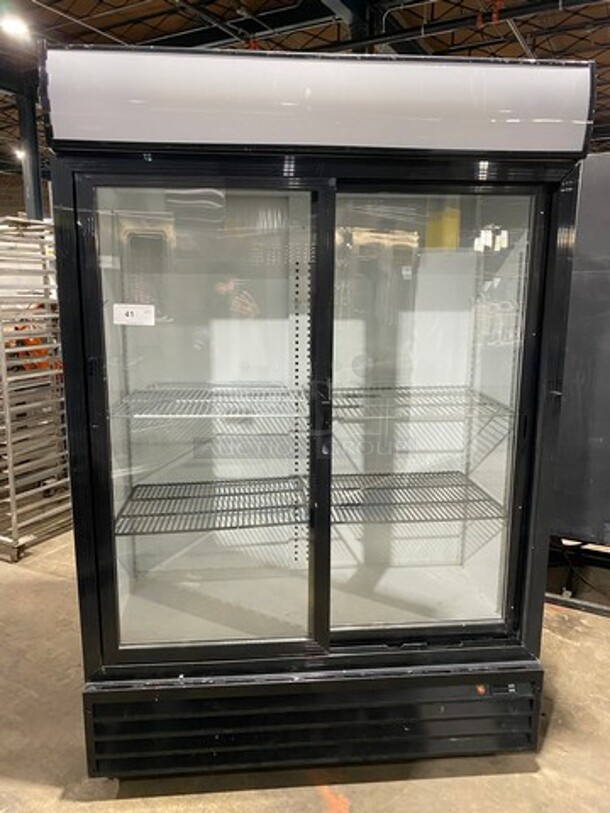 Commercial Refrigerated 2 Door Reach In Cooler Merchandiser! With View Through Doors! Poly Coated Racks! Model: CSD1200S SN: 1200WAB20160804016 120V - Image 1 of 8