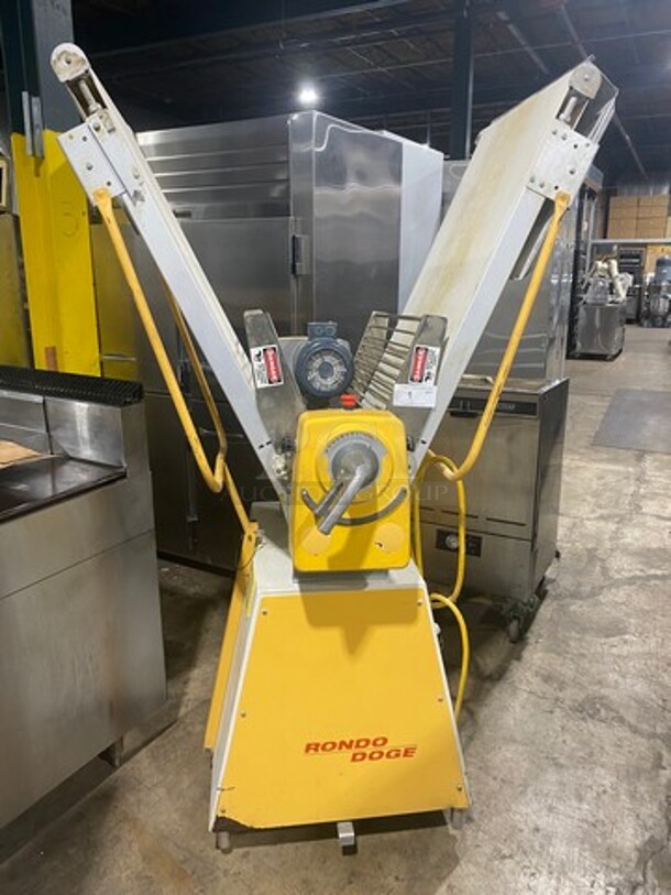 WOW! Rondo Seewer Commercial Floor Style Reversible Dough Sheeter! Stainless Steel Body! WORKING WHEN REMOVED! Model: SSO67 SN: 66A361031 220V 60HZ 3 Phase
