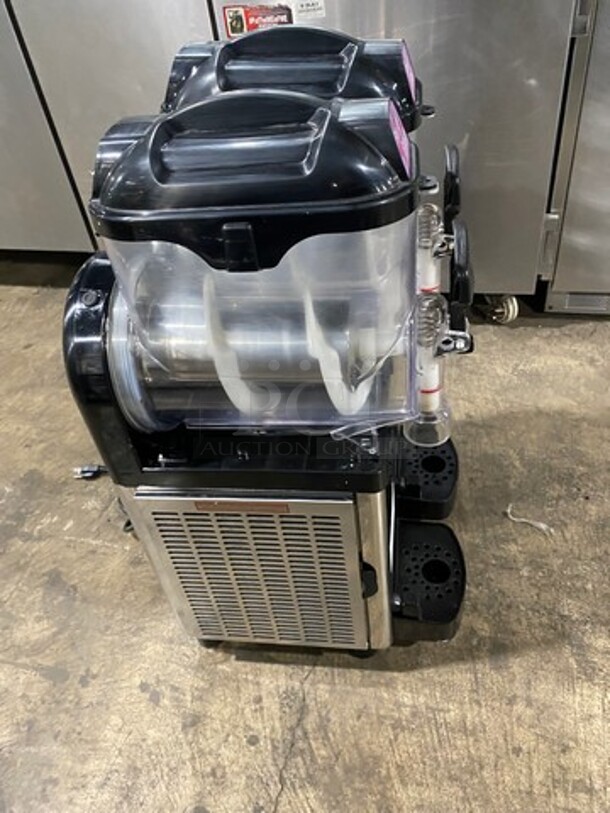 Icetro Commercial Countertop 2 Flavor Slushie/ Frozen Beverage Dispenser! Stainless Steel body! On Small Legs! Model: SSM52 115V - Image 2 of 10