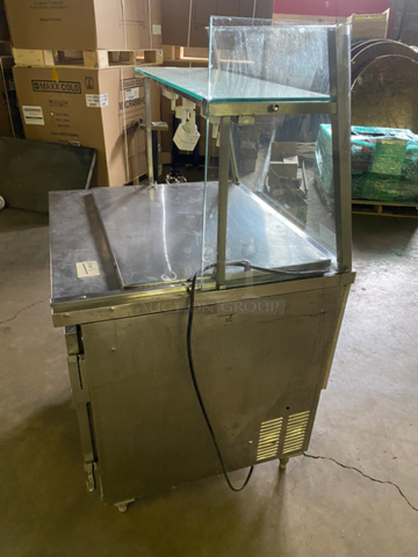 COOL! Leader Commercial Single Door Refrigerated Lowboy/Worktop Cooler! With Poly Coated Racks! With Front Glass!  All Stainless Steel! On Legs! Model: NSFB27S/C SN: NK12M0092A 115V 60HZ 1 Phase - Image 4 of 10