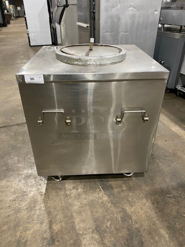 NICE! Bharat Overseas Commercial Gas Powered Tandoor Oven! With Lid! Solid Stainless Steel! On Casters! Model: TD166 - Image 1 of 10
