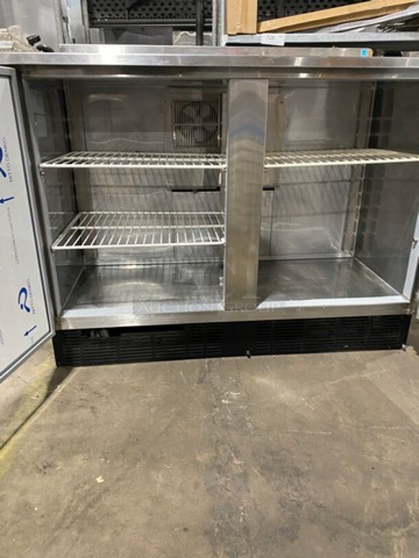 Duke Commercial Refrigerated Work/Prep Top Lowboy Cooler! With Backsplash! With 2 Doors Underneath Storage Space! With Poly Coated Racks! All Stainless Steel! - Image 5 of 9