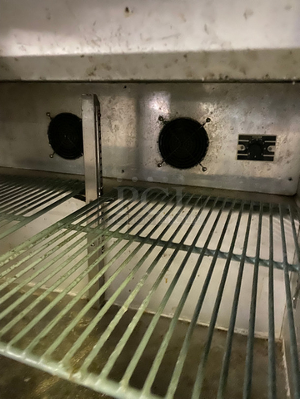 COOL! Leader Commercial Single Door Refrigerated Lowboy/Worktop Cooler! With Poly Coated Racks! With Front Glass!  All Stainless Steel! On Legs! Model: NSFB27S/C SN: NK12M0092A 115V 60HZ 1 Phase - Image 7 of 10