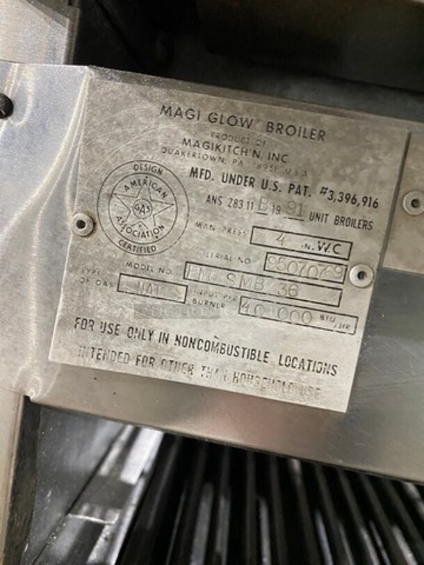 MagiKitch'n Commercial Natural Gas Powered Char Broiler Grill! With Back And Side Splashes! All Stainless Steel! On Legs! - Image 7 of 8