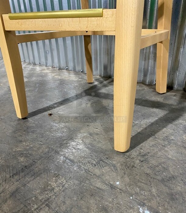 WOW! NEW! Bistro Solid Natural Hardwood Restaurant Bar chair! With Purple Vinyl Seat! 3x Your Bid! MODEL JW204 - Image 7 of 8