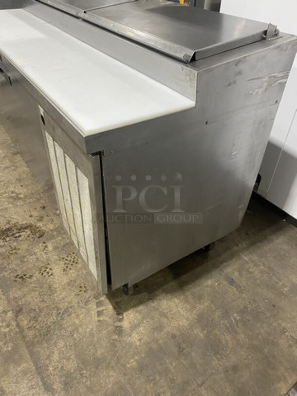 SWEEET! Delfield Model: 18672PTBM 72" Two Door Refrigerated Pizza Prep Table On Commercial Casters! 115V 1 Phase!  - Image 2 of 10