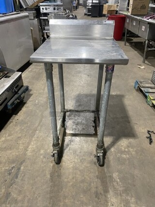 John Boos All Stainless Steel Commercial Open Base Worktable! With Raised Backsplash! On Legs! 
