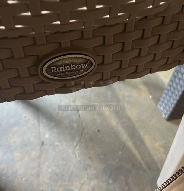 Brand New! Rainbow Arizona Heavy Duty Poly Outdoor Wicker Style Dining Table! With Four Heavy Duty Poly Wicker Style Starlux Dining Chairs! ALL ONE MONEY! - Image 6 of 7