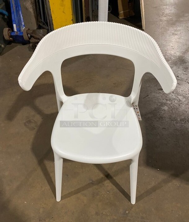 NEW Indoor/Outdoor Papatya Luna Stripe White Armchair! 4x Your Bid! - Image 3 of 6