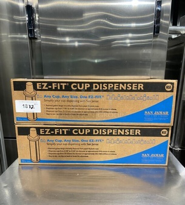 NEW! IN THE BOX! San Jamar EZ-Fit Cup Dispenser! One Size Fits All! 2x Your Bid!