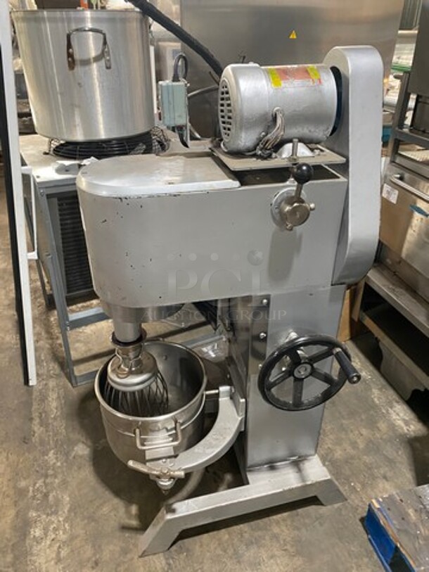 NICE! Commercial Floor Style 30QT Planetary Mixer! With Whisk And Paddle Attachments! With Bowl! Stainless Steel! WORKING WHEN REMOVED! - Image 2 of 12