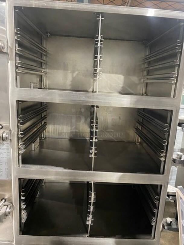 WOW! Cleveland Stainless Steel Commercial Floor Style Natural Gas Powered 3 Deck Pressure Steam Cabinet!! MODEL PGM3003 SN:190323050457 115V 1PH - Image 5 of 12