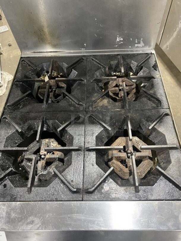 Nice! Ikon All Stainless Steel Natural Gas Powered 4 Burner Oven/Range With Raised BackSplash! With Oven Underneath! On Commercial Casters! Working When Removed! - Image 5 of 11