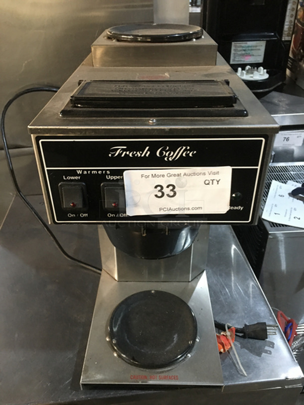 Newco Fresh Coffee Commercial Coffee Maker! All Stainless Steel! With 2 Warmers! Model: AK2 SN: AK 000776712RJ 120V 60 HZ 1 Phase - Image 1 of 9
