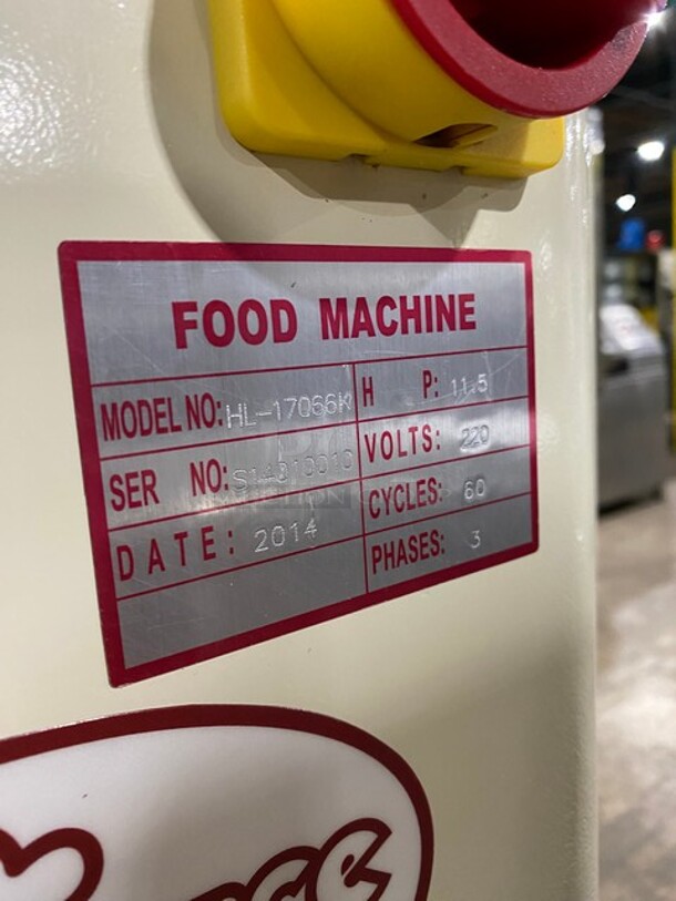 FAB! Unisource Spiral Mixer With Mixing Bowl And Guard! With Spiral Hook! Working When Removed! MODEL HL17066K SN:S14010010 220V 3PH - Image 8 of 9
