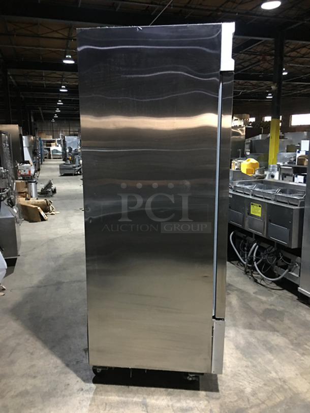 MUST HAVE! Avantco Commercial 3 Door Reach In Refrigerator! With Poly Coated Racks! All Stainless Steel! On Casters! Working When Removed! Model: 178CFD3RR 115V 60HZ 1 Phase - Image 3 of 11