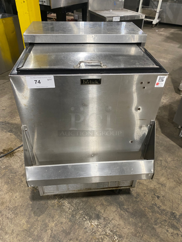Perlick Commercial Under The Counter Beer Bottle Cooler! With Single Top Sliding Door! With Bottle Rail! Solid Stainless Steel! Model: BC24AS 115V 60HZ 1 Phase