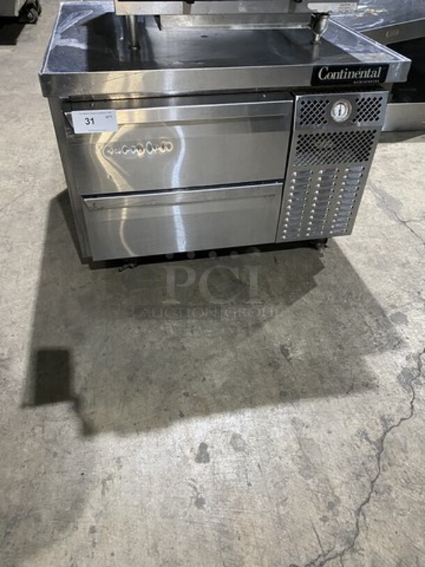 Continental All Stainless Steel Refrigerated 2 Drawer Chef Base! 115V 1 Phase! On Commercial Casters!