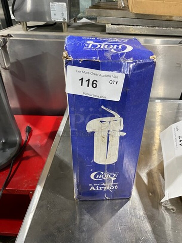 NEW IN THE BOX! Choice Stainless Steel Airpot Coffee Dispenser! - Image 1 of 7