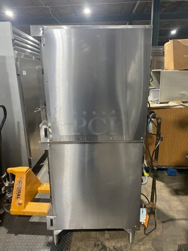 Vulcan Commercial Natural Gas Powered Double Deck Convection Oven! With View Through Doors! Metal Oven Racks! All Stainless Steel! On Legs! 2x Your Bid Makes One Unit! WORKING WHEN REMOVED! - Image 4 of 11