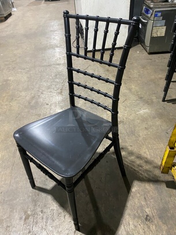 NICE! BRAND NEW!  Black Elegant Poly Style Indoor/ Outdoor Chairs! 5x Your Bid! - Image 3 of 7
