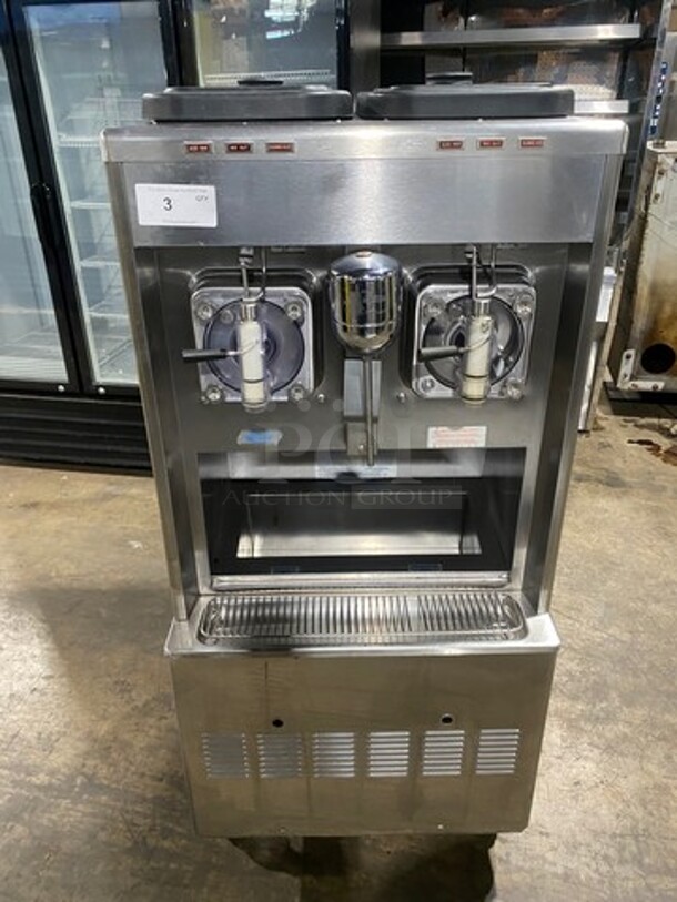 Taylor Commercial 2 Flavor Frosty/Coolatta/Slushie Making Machine! With Milkshake Mixing Attachment! All Stainless Steel! On Casters! Model: 342D27 SN: K6076990 208/230V 60HZ 1 Phase