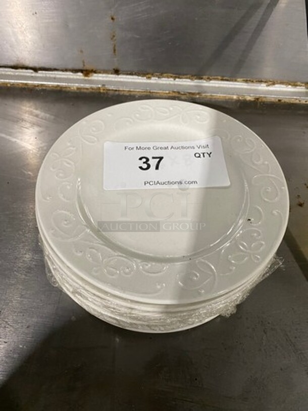 ALL ONE MONEY! Round White Ceramic Serving Plates!