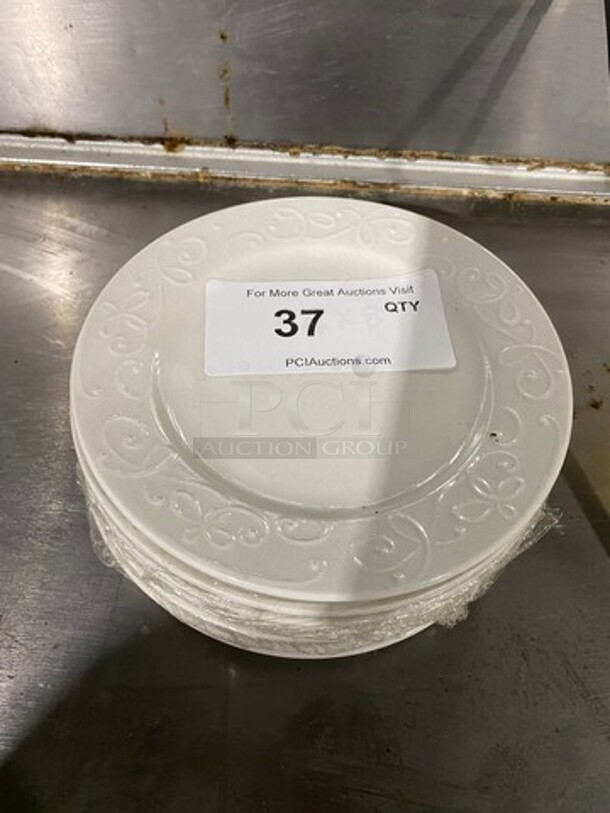 ALL ONE MONEY! Round White Ceramic Serving Plates! - Image 1 of 5