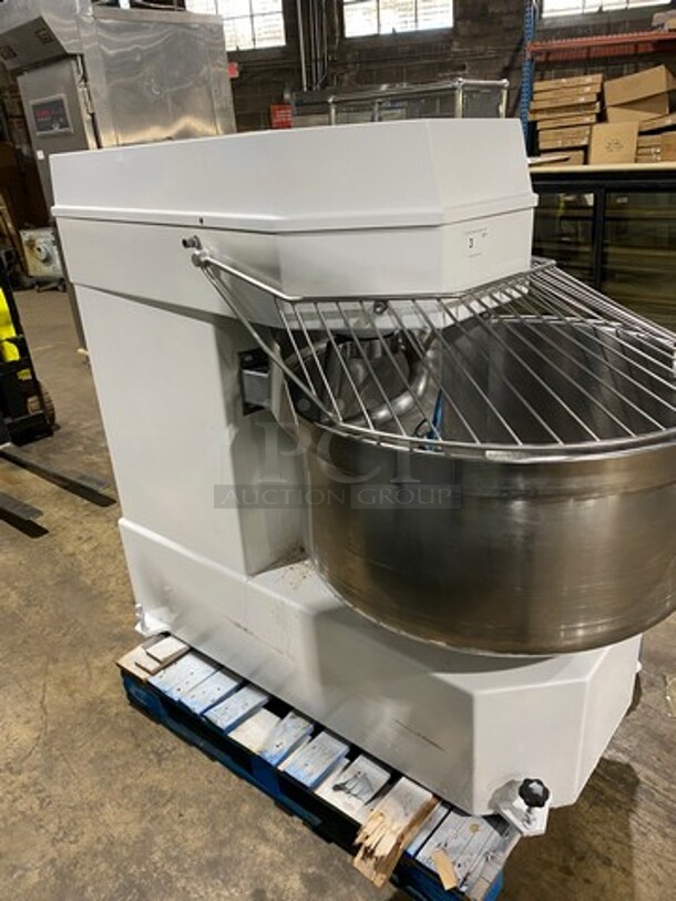 GREAT! Excalibur Commercial Floor Style Spiral Mixer! With Bowl Guard And Mixing Bowl! With Spiral Hook Attachment! Model: 200A SN: 970268 208V 3 Phase - Image 4 of 10