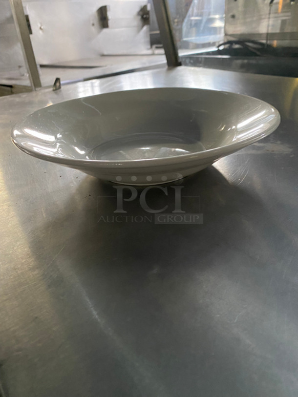 Vertex 9" White Ceramic Bowls! 4x Your Bid! Includes Black Poly Crates! - Image 5 of 7