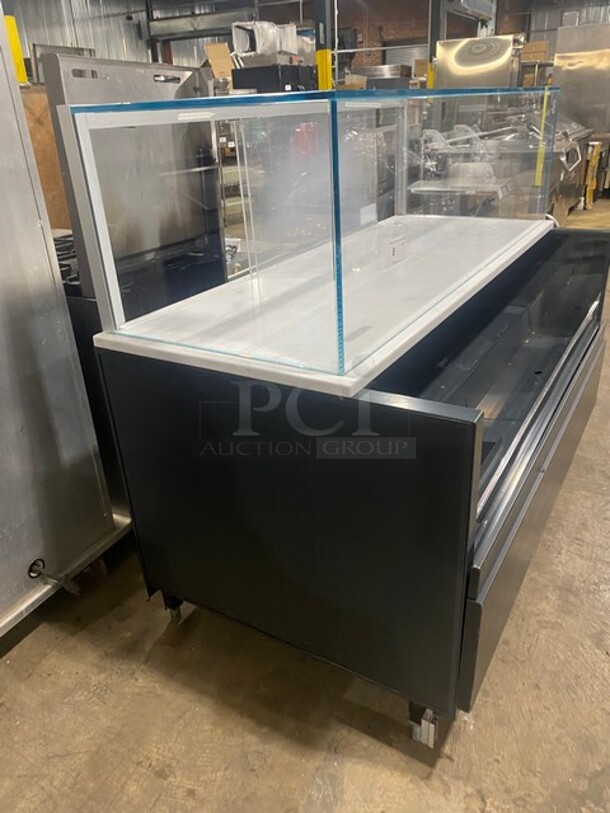 NICE! Structural Concepts Starbucks Style Refrigerated Open Grab-N-Go Display Case! With Glass Enclosed Merchandiser Showcase On Top! 220V 1 Phase! Model: SBZ6652DR SN: 1875277 HX369249! Working When Removed! - Image 2 of 8