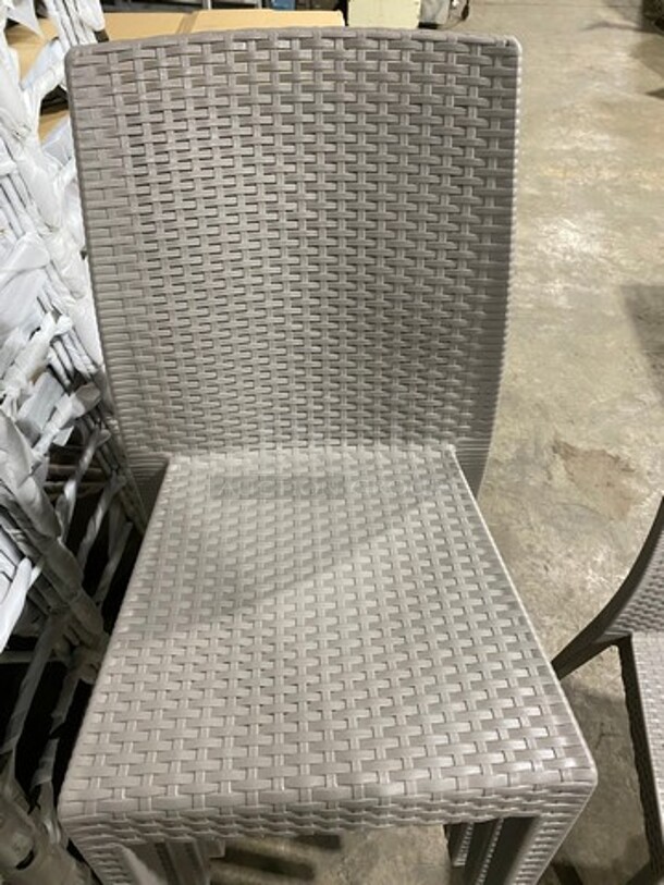 Brand New! Starlux Heavy Duty Poly Outdoor Wicker Style Dining Chairs! Suitable For Indoor/Outdoor Use!  5 X Your Bid!
 - Image 5 of 8