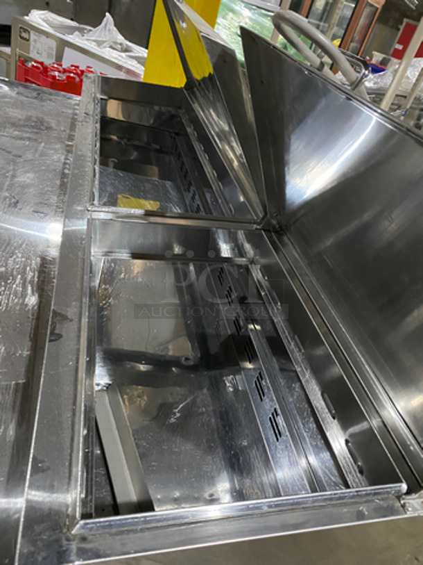 Commercial Refrigerated Pizza Prep Table! With 2 Door Underneath Storage Space! With Poly Coated Racks! All Stainless Steel! On Casters! Model: PT67 SN: 11100035 115V 60HZ 1 Phase - Image 8 of 10