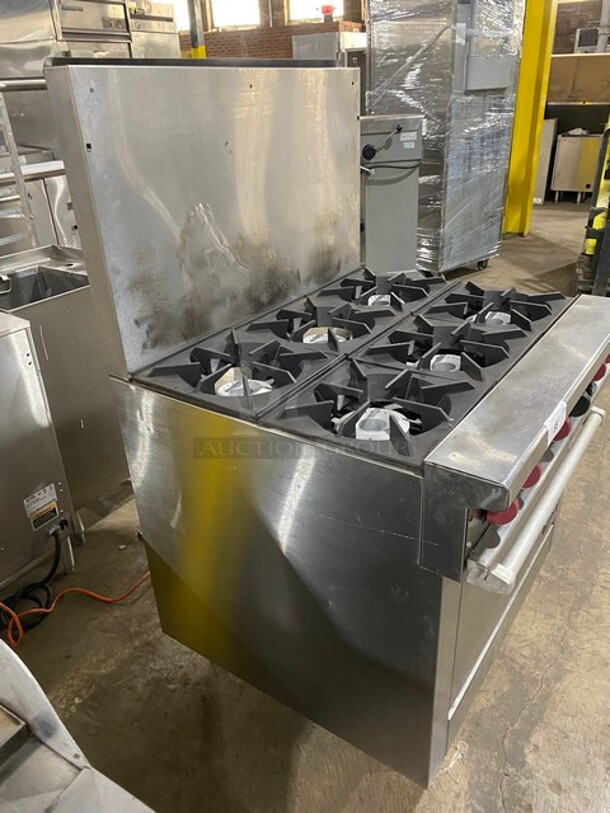 Therma Tek Natural Gas Powered 6 Burner Range! With Full Size Oven Underneath! With Raised Back Splash!  - Image 2 of 11