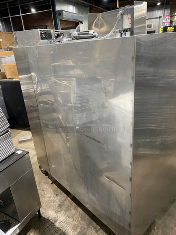BEAUTIFUL! Friedrich Commercial Electric Powered Rotisserie/ Smoker Combo Machine! All Stainless Steel! On Casters! WORKING WHEN REMOVED! Model: FMP400 SN: 5220692 120/240V 60HZ 1/3 Phase - Image 3 of 9