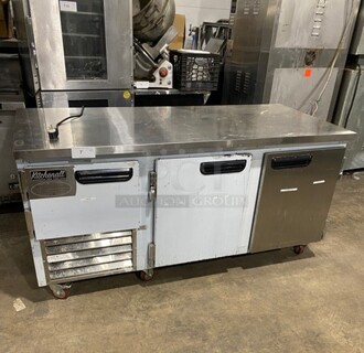 SWEET! LATE MODEL 2021 Leader Stainless Steel low Boy Under Counter Freezer! MODEL ESFB72 SB:NE11R1789 115V 1PH! Working When Removed! 