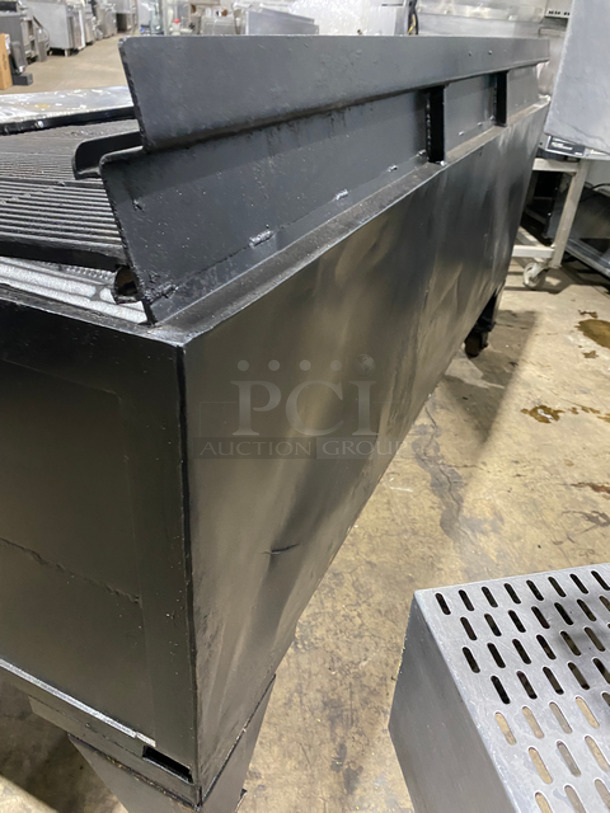 NICE! Bakers Pride Commercial Gas Powered Char Broiler Grill! With Back Splash! All Stainless Steel! On Casters! - Image 4 of 7
