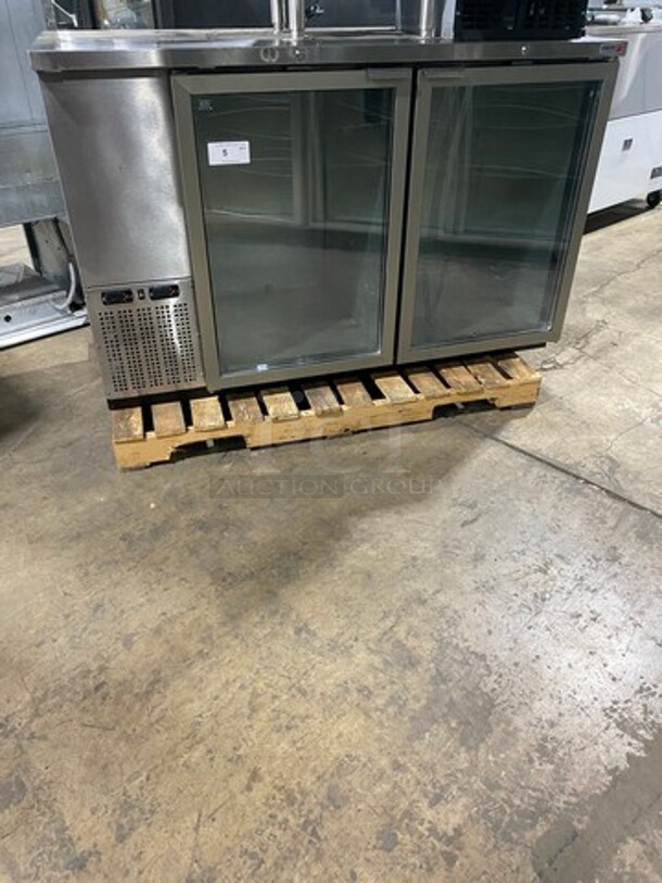 NICE!  Fagor Commercial 2 Door Bar Back Cooler! With View Through Doors! All Stainless Steel! Model: FBB59SDT SN: 13040002M 115V 60HZ 1 Phase