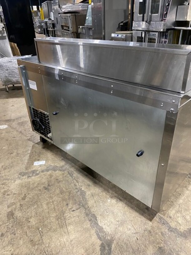 NICE! Continental Commercial Refrigerated Sandwich Prep Table! With Commercial Cutting Board! With 2 Door And 2 Drawer Underneath Storage Space! Poly Coated Racks! All Stainless Steel! On Casters! Model: RA60N12 SN: 16169412 115V 60HZ 1 Phase - Image 3 of 12