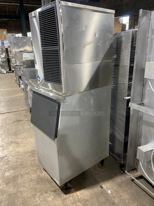 Hoshizaki Commercial Ice Maker Machine! With Commercial Ice Bin! All Stainless Steel! On Legs! Model: KM501MAH SN: R23117L 115/120V 60HZ 1 Phase - Image 3 of 8