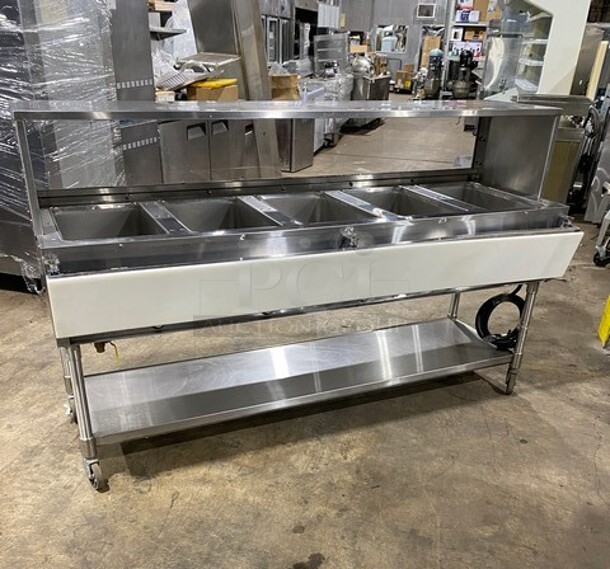 Eagle Commercial Electric Powered 5 Well Steam Table! With Storage Space Underneath! All Stainless Steel! On Casters! MODEL YSPHT5 SN:2008990224 208V 1PH - Image 4 of 10