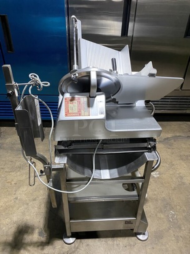2010 Bizerba SE12 Deli Meat Slicer! On Bizerba Slicer Stand/Cart! Model SE12 Serial 30001590! 120V 1 Phase! Stand Has Casters!  - Image 4 of 11