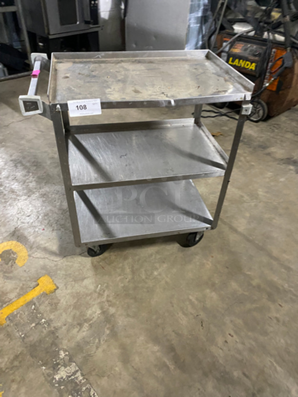 Metal 3 Shelf Utility Cart! On Casters! - Image 1 of 6