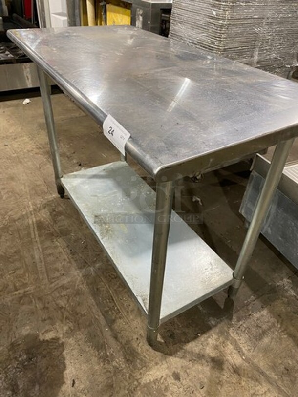 Solid Stainless Steel Work Top/ Prep Table! With Storage Space Underneath! On Legs! - Image 2 of 6